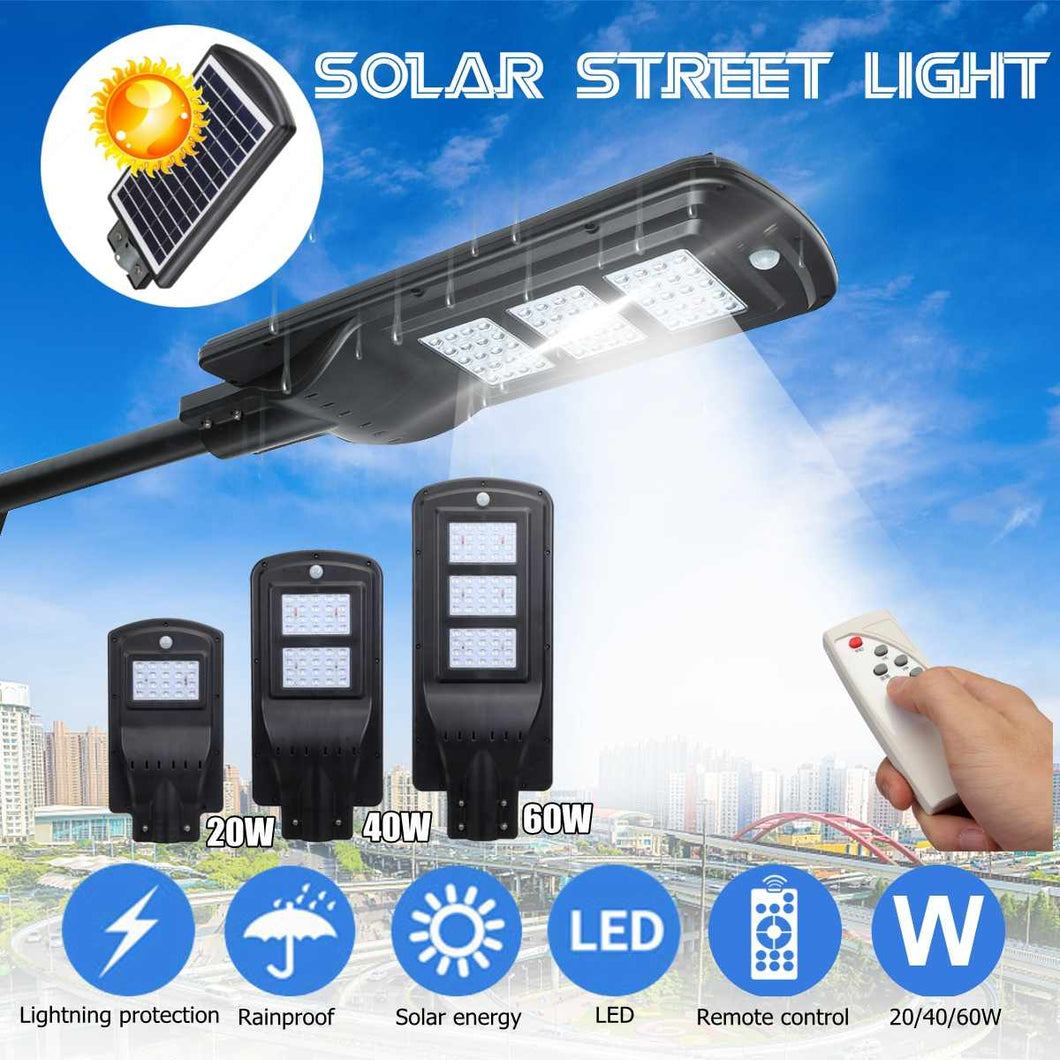 20/40/60W Solar Powered LED Wall Street Light Outdoor Solar Lamp With Remote Control Residential House outdoor light ning